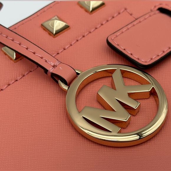 Michael Kors Medium Studded Saffiano Leather Satchel - Picture 10 of 15